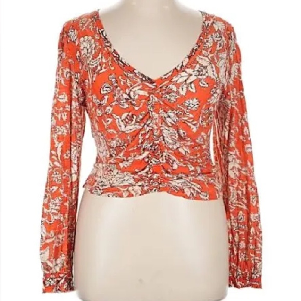 Free People Say The Word Ruched Floral Top.